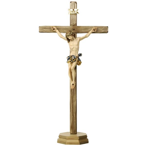 Baroque Cruzifix with pedestal standing - color