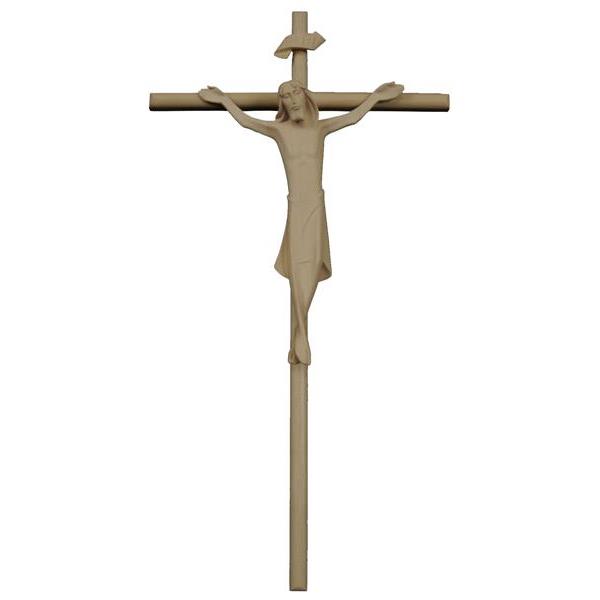 Crucifix Raphael , with cross in straight, in wood - natural