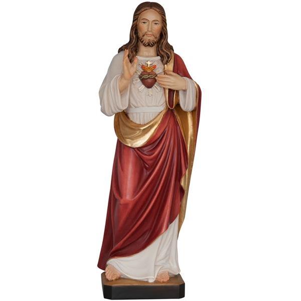 Sacred Heart of Jesus wooden statue - color