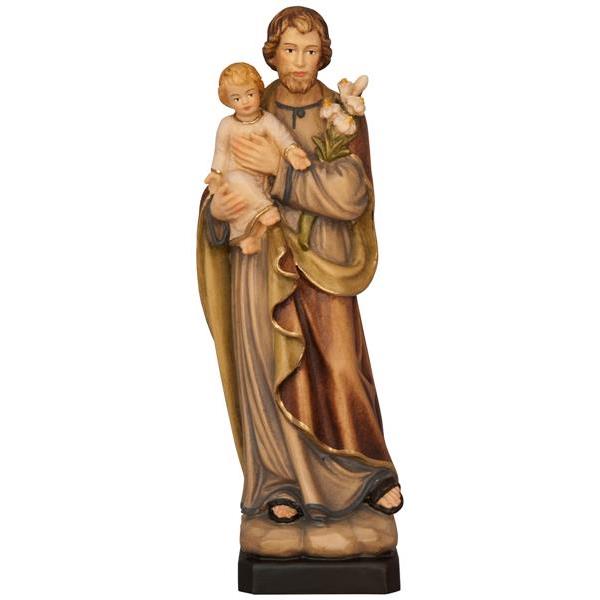 St. Joseph with Child wooden Statue - color