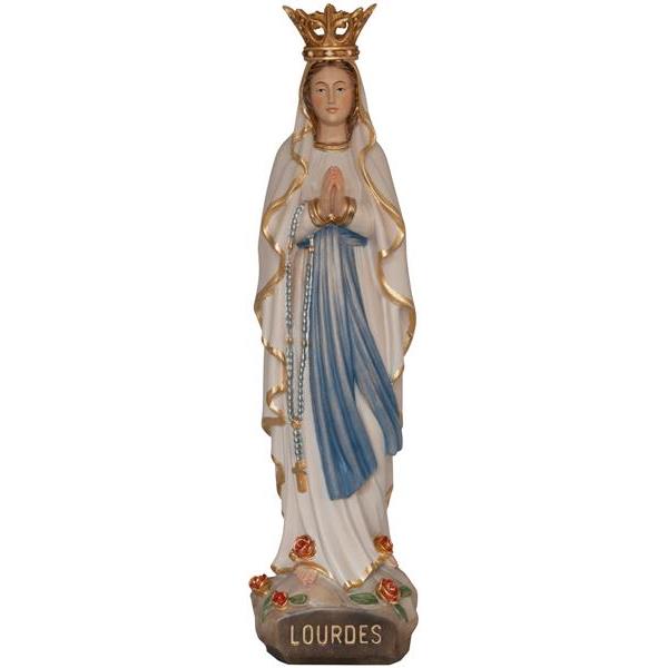 Our Lady of Lourdes with crown wooden Valgardena - color