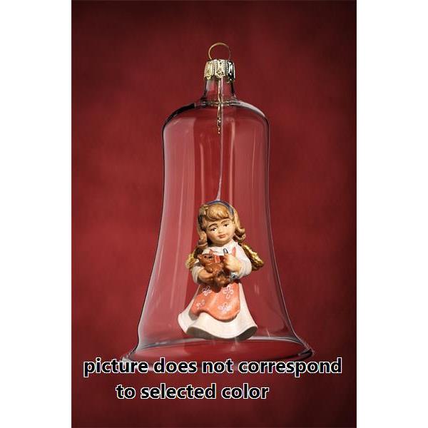 Glass bell  with angel teddy - 