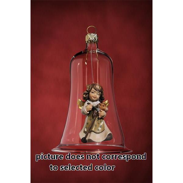 Glass bell  with angel hobby-horse - 