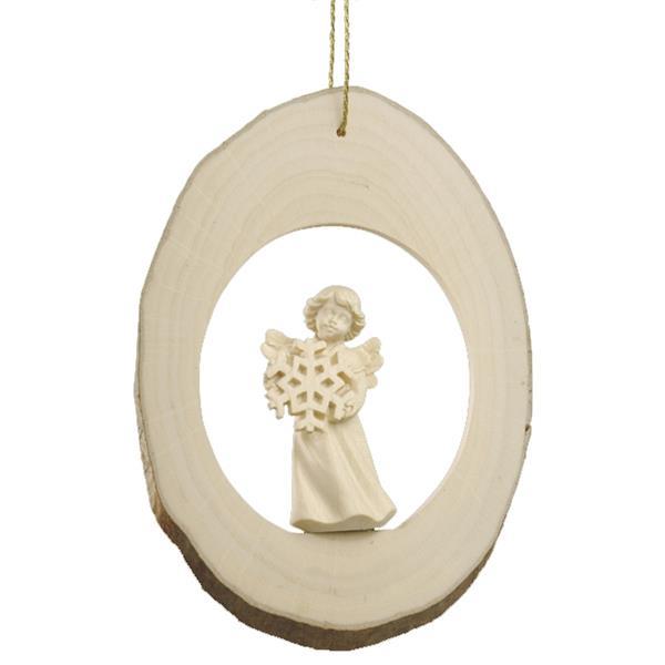 Branch disc with Mary Angel snowflake - natural