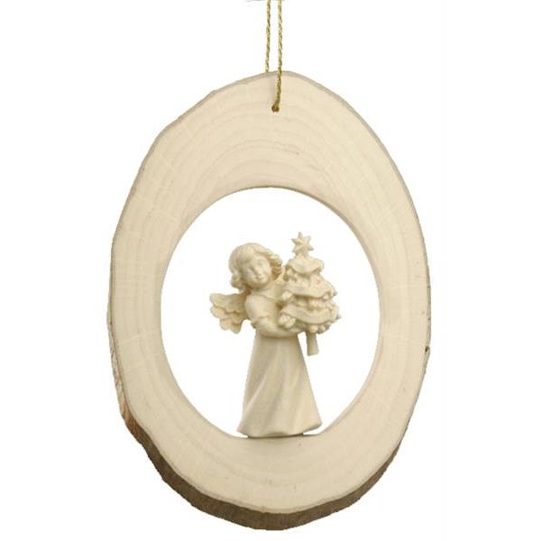 Branch disc with Mary Angel and Fir tree - natural