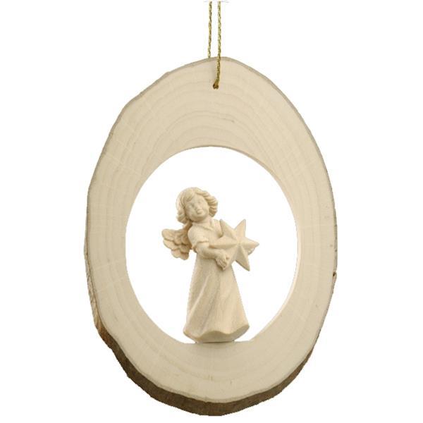 Branch disc with Mary Angel and star - natural