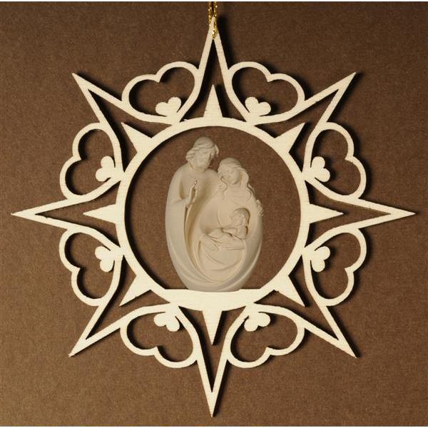 Heart star with Holy Family - natural