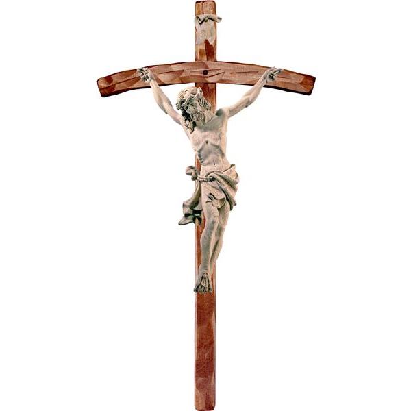 Christ of the Alps oaken with curved cross - natural