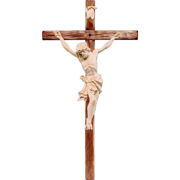 Christ of the Alps white with straight cross - natural