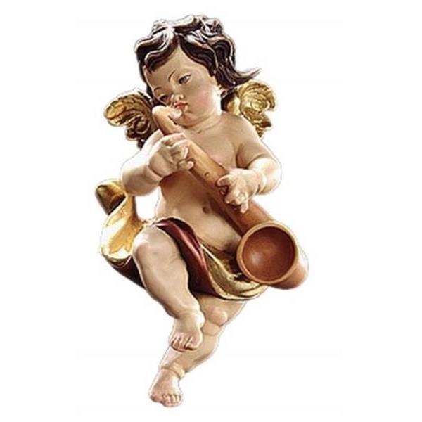 angel with saxophone - antique with gold leaf