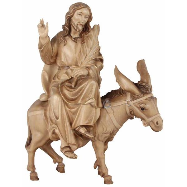 Jesus sitting with donkey - hued multicolor