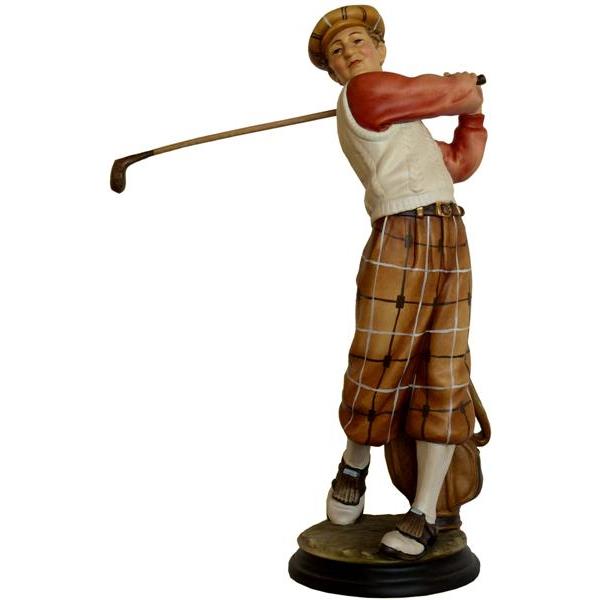Nostalgie Golfspieler mit Golfbag - color