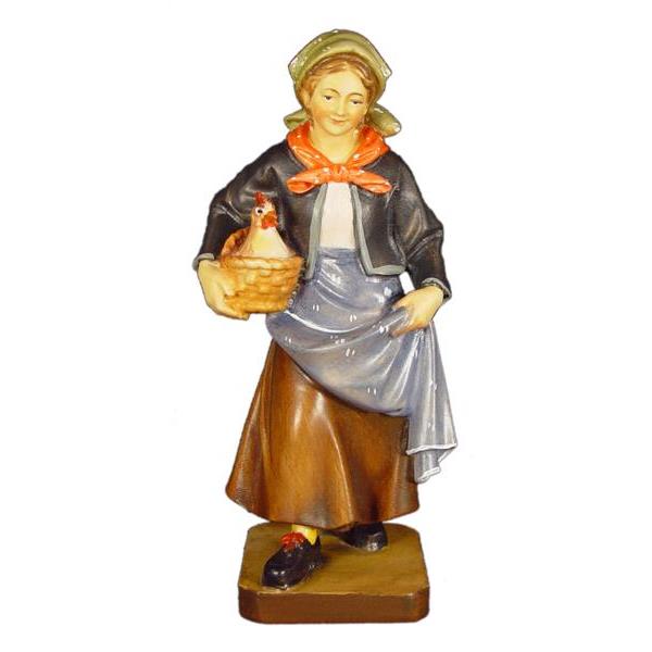 Farmer´s wife with hen in pine - color