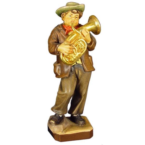 Bass player in linde - wood - color