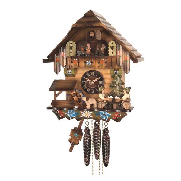Cuckoo clock with music and dancing couple - color