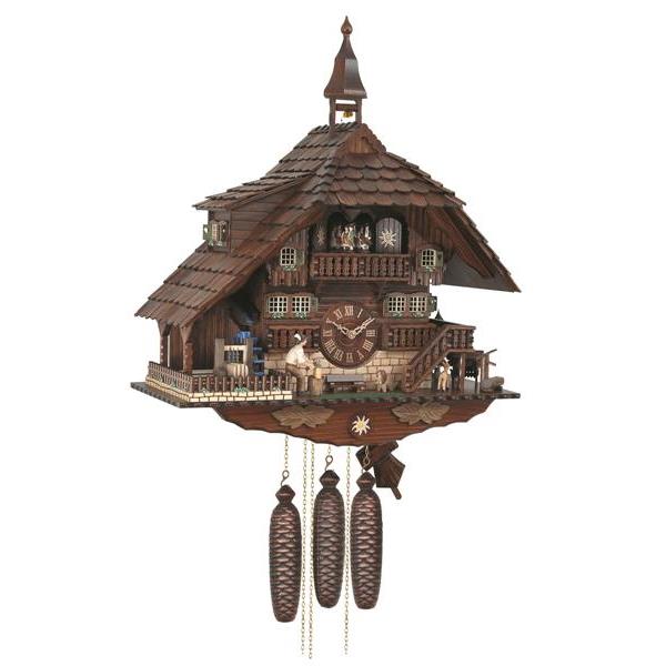 cuckoo clock with music and dancing couple - color