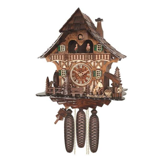 Cuckoo clock with music and dancing couple - color