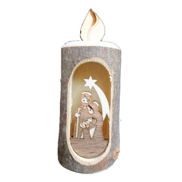 Candle with nativity - natural