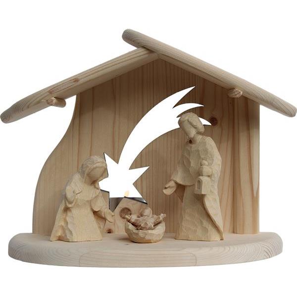 Stable star with holy family - natural