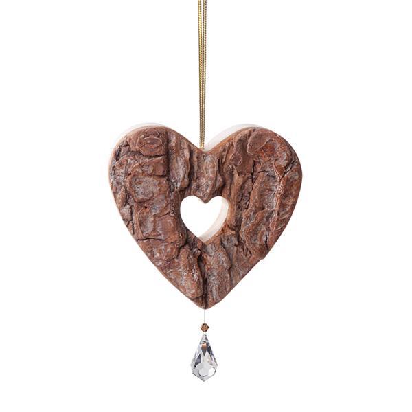 Heart Decoration with Swarovski - natural