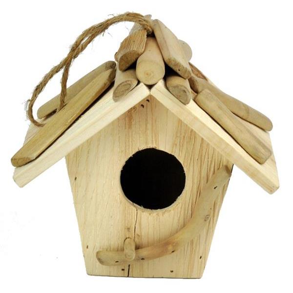 Wooden bird house - natural