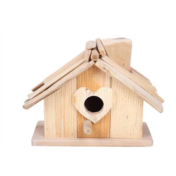 Wooden bird house - natural