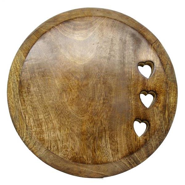Round cutting board in walnut - natural