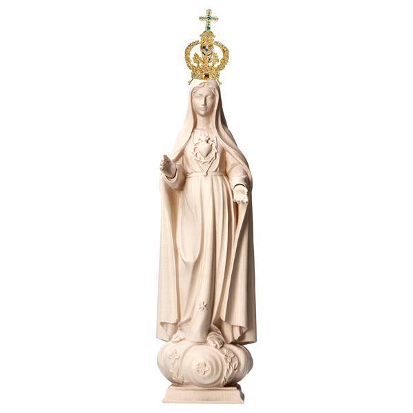 Sacred Heart of Mary of the Pilgrims with crown filigree Exclusive - Linden wood carved - natural