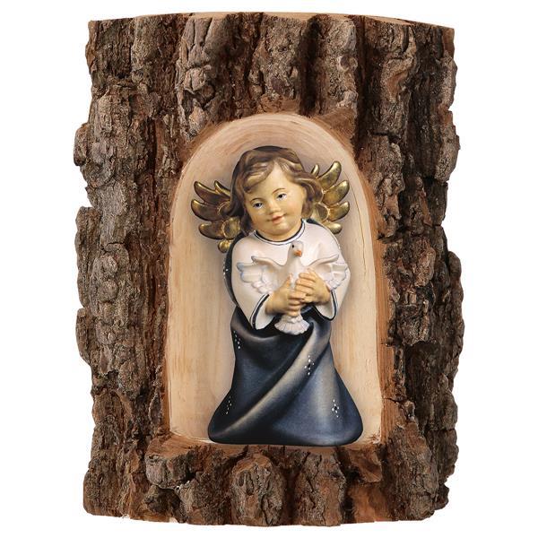 Heart Angel with dove in Grotto elm - color blue
