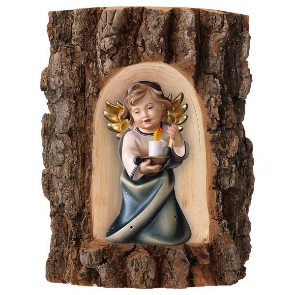 Heart Angel with candle in Grotto elm - color