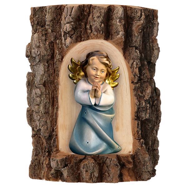 Heart Angel praying in Grotto elm - color blue