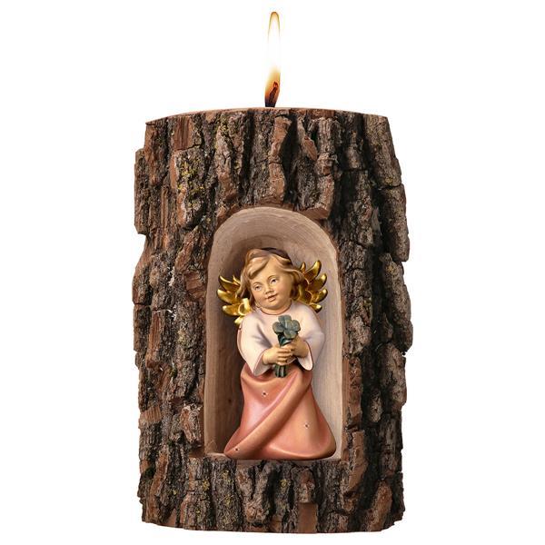 Heart Angel with fourclover in Grotto elm with candle - color