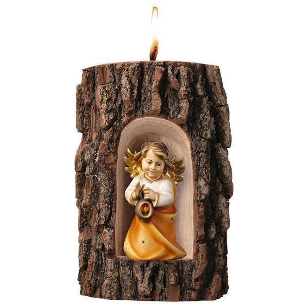 Heart Angel with lantern in Grotto elm with candle - color