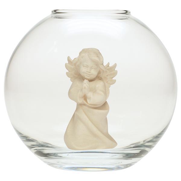 Heart Angel praying - Glass sphere - natural