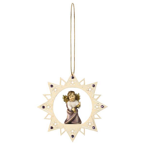 Heart Angel with bells - Stars Star Crystal - color