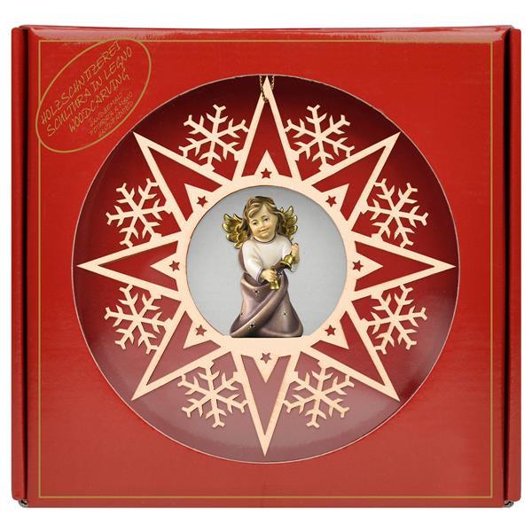 Heart Angel with bells - Crystal Star + Gift box - color