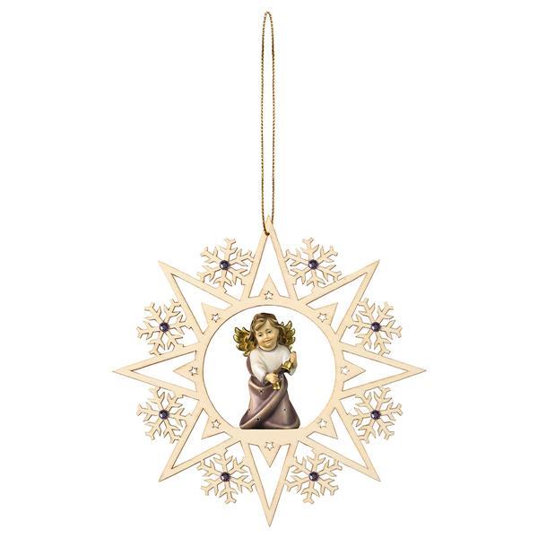 Heart Angel with bells - Crystal Star Crystal - color