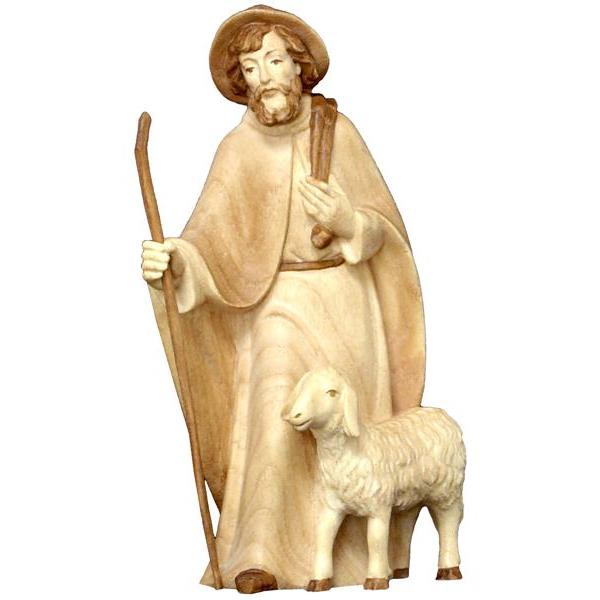 Shepherd with hat and sheep standing ASH - hued multicolor
