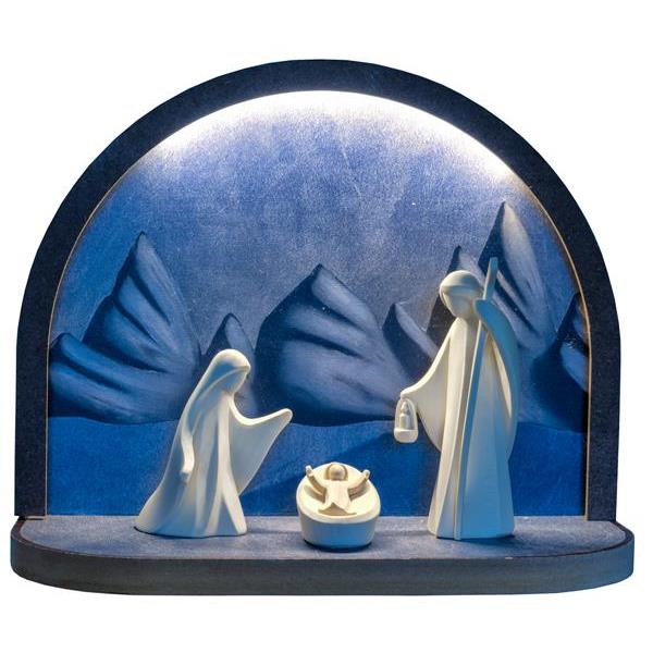 Round arch blue LED  with Holy Family Aram - natural