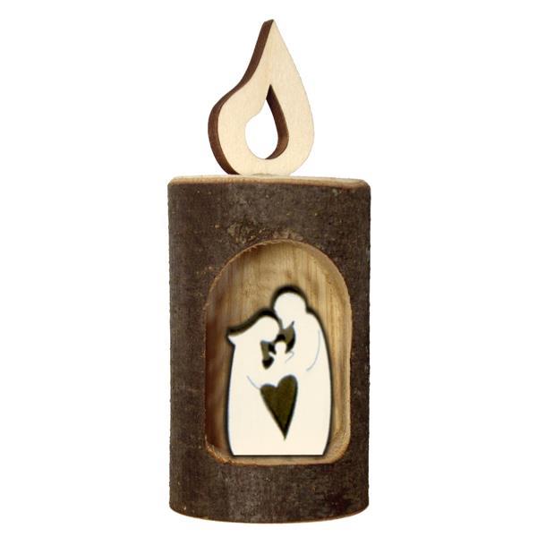 Bark candle with deko nativity - -