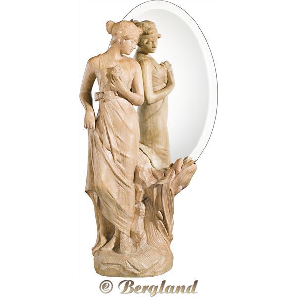Girl with roses and mirror - Natural Oak