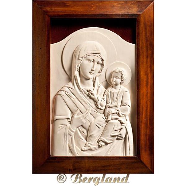 Icon Madonna with Child Byzantine with frame - natural