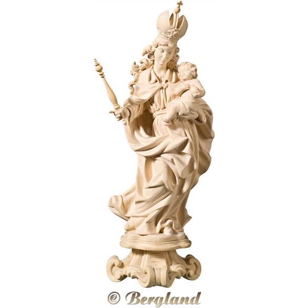 Madonna baroque on pedestal - natural
