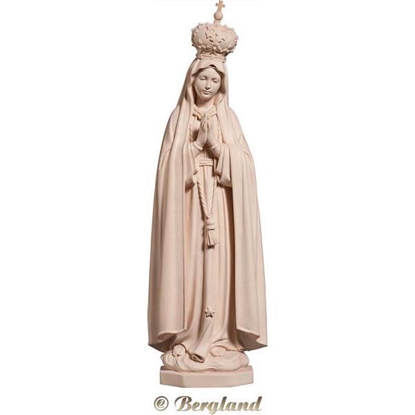 Our Lady of Fatima with wooden crown - natural