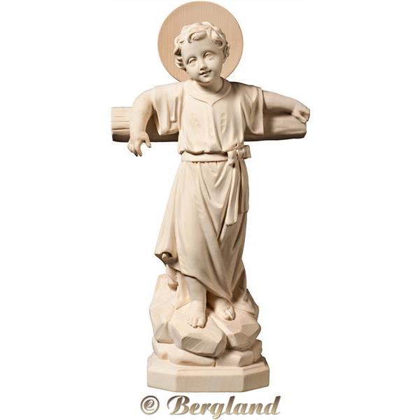 Jesus Child standing with cross and aureole - natural