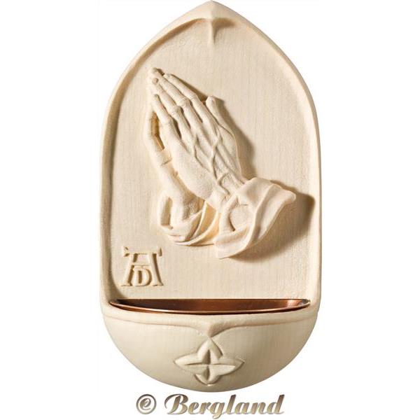Holywater kettle praying hands - natural