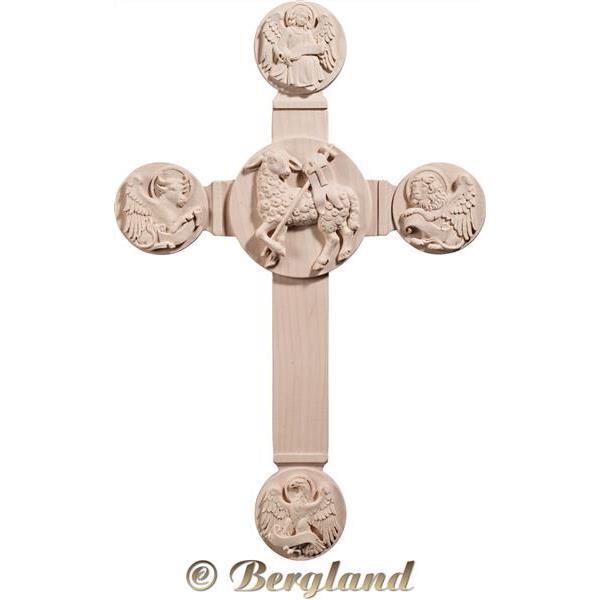 Cross with Easter Lamb and Evangelists - natural