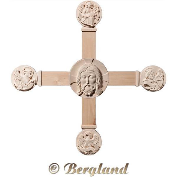 Cross with Evangelists and Head of Christ - natural