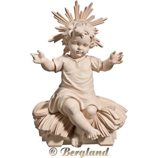 Jesus Child clothed sitting with cradle - natural