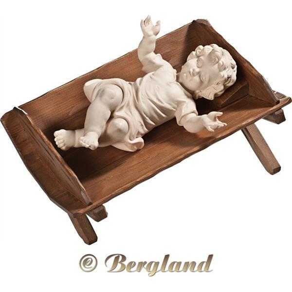 Jesus Child clothed in simple cradle - natural